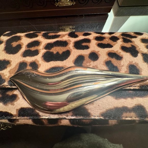 DVF Genuine Cowhide  Leather Mini Lip Bag Animal Removable Chain Shoulderstrap - Picture 13 of 16